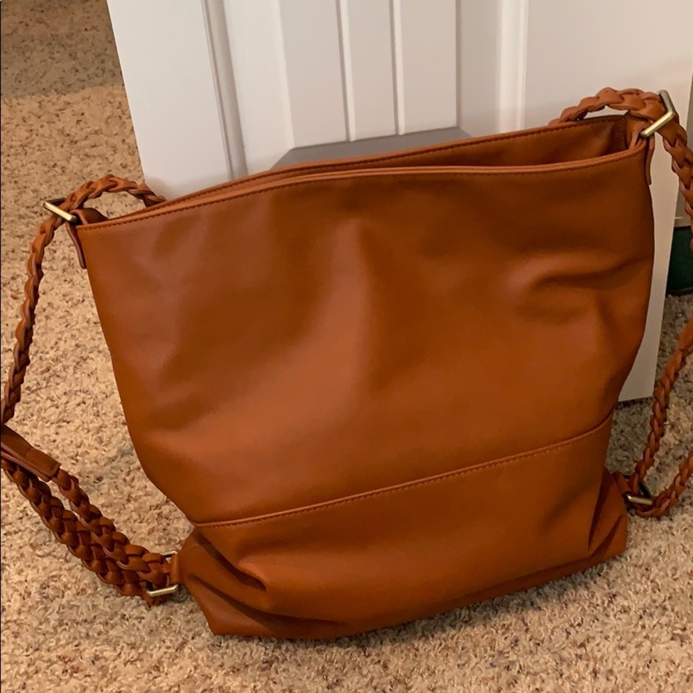 Humble hilo brown braided convertible tote